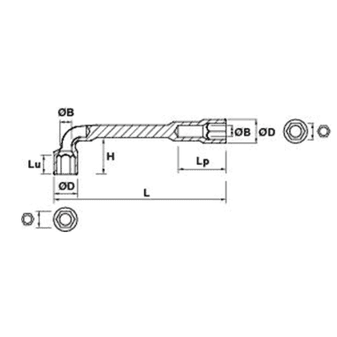 CLE A PIPE 20 MM 6X6 - MOB - 9015200001