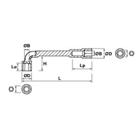 CLE A PIPE 20 MM 6X6 - MOB - 9015200001