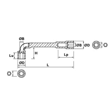 CLE A PIPE 24 MM 6X6 - MOB - 9015240001