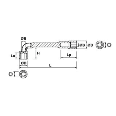 CLE A PIPE 26 MM 6X6 - MOB - 9015260001
