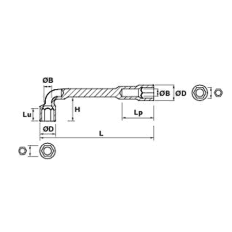 CLE A PIPE 28 MM 6X6 - MOB - 9015280001