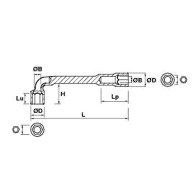 CLE A PIPE 30 MM 6X6 - MOB - 9015300001