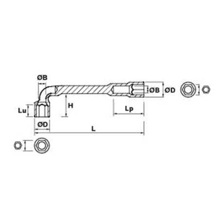 CLE A PIPE 30 MM 6X6 - MOB - 9015300001