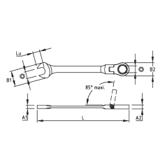 CLE MIXTE ARTICULE A CLIQUET TAILLE 17MM - MOB - 9008170001 2