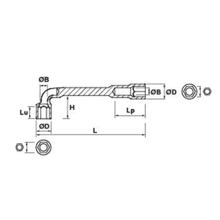 JEU 8 CLES A PIPE DEBOUCH. 6X12 EN COFFRET - MOB - 9016000101