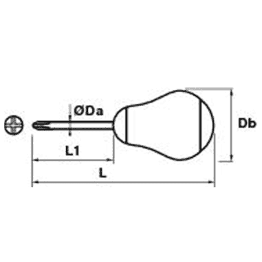 TOURNEVIS BOULE TYPE PHILLIPS PH1 38 - MOB - 9122010001