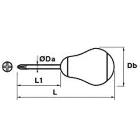 TOURNEVIS BOULE TYPE PHILLIPS PH1 38 - MOB - 9122010001