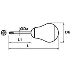 TOURNEVIS BOULE TYPE POZIDRIV PZ1 38 - MOB - 9123010001 2