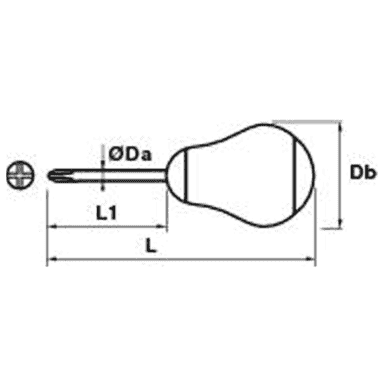 TOURNEVIS BOULE TYPE POZIDRIV PZ1 38 - MOB - 9123010001