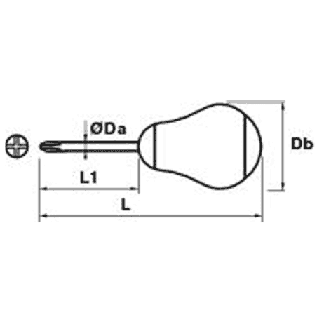 TOURNEVIS BOULE TYPE POZIDRIV PZ1 38 - MOB - 9123010001