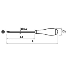 TOURNEVIS TYPE POZIDRIV PZ1 100 - MOB - 9103020001 2