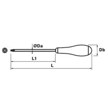TOURNEVIS TYPE POZIDRIV PZ1 100 - MOB - 9103020001