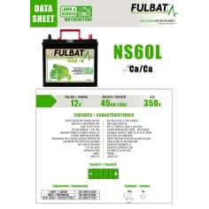 BATTERIE PRETE A L'EMPLOI NS60 12V 45Ah+G - L:236 l:128 H:222 2