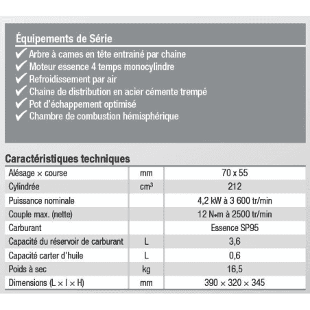 MOTEUR WORMS 212CC DIAM 19.05 DM SH DUAL ROBIN SUBARU