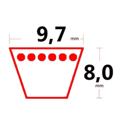 COURROIE DE TRACTION POUR TONDEUSE 46BR 470BR - PIECE DETACHEE D'ORIGINE AL-KO (460376) 2