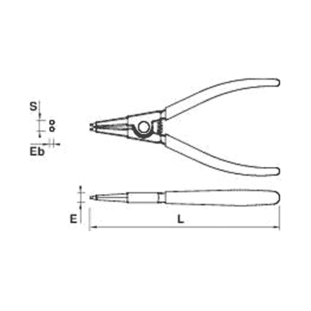 PINCE CIRCLIPS EXT DRT 19-60 BEC 1,8 - MOB - 9322190001