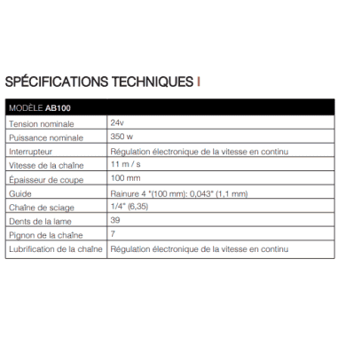 PACK TRONCONNEUSE A BATTERIE 24V 350W + 3 BATTERIES 2.5AH + CHARGEUR TRIPLE