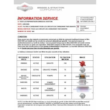 FILTRE A ESSENCE BLANC 40 microns SUR...