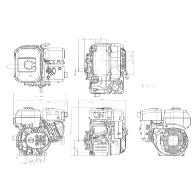 MOTEUR EX17DUL 169CM3 5.7CV  REDUCTE...