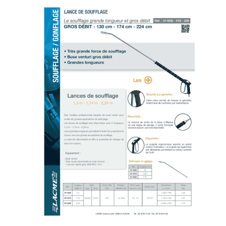 TUYAU ARME - 20 BAR / L:8M / DIAM :8x14MM - AVEC RACCORD - LACME