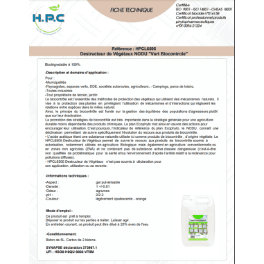 BIDON 5L DESHERBANT DE VEGETAUX 100% BIODEGRADABLE BIDON 5L DESHERBANT DE VEGETAUX 100% BIODEGRADABLE
