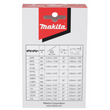 CHAINE TRONCONNEUSE MAK 90PX 20CM 33MAIL - 191G99 9 - 0088381562850 - D'ORIGINE MAKITA