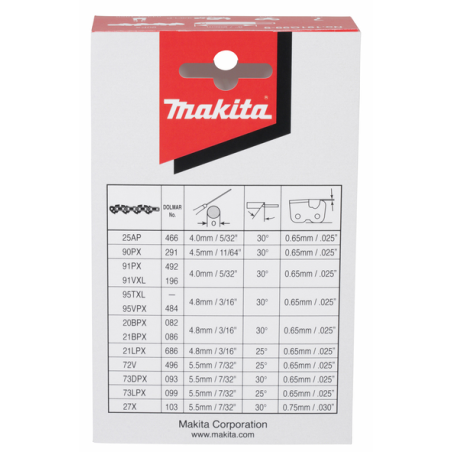 CHAINE TRONCONNEUSE MAK 90PX 20CM 33MAIL - 191G99 9 - 0088381562850 - D'ORIGINE MAKITA