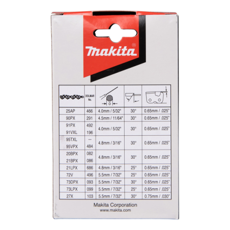 CHAINE TRONCONNEUSE MAK 90PX 25CM 40MAIL - 191H00 0 - 0088381562867 - D'ORIGINE MAKITA