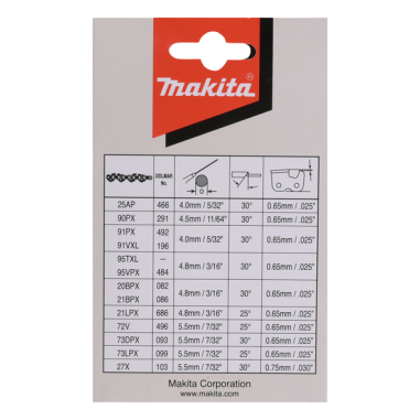 CHAINE TRONCONNEUSE MAK 91PX 40CM 56MAIL - 191H12 3 - 0088381562980 - D'ORIGINE MAKITA