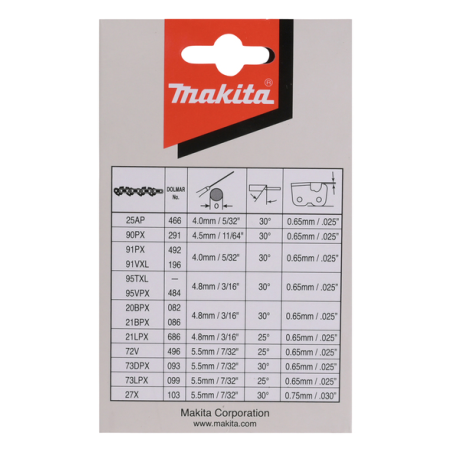 CHAINE TRONCONNEUSE MAK 91PX 40CM 56MAIL - 191H12 3 - 0088381562980 - D'ORIGINE MAKITA