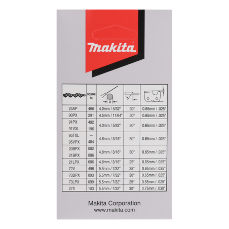 CHAINE TRONCONNEUSE MAK 95VPX 38CM 64MAIL - 191H23 8 - 0088381563093 - D'ORIGINE MAKITA