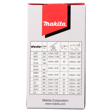 CHAINE TRONCONNEUSE MAK 95VPX 45CM 72MAIL - 191H24 6 - 0088381563109 - D'ORIGINE MAKITA