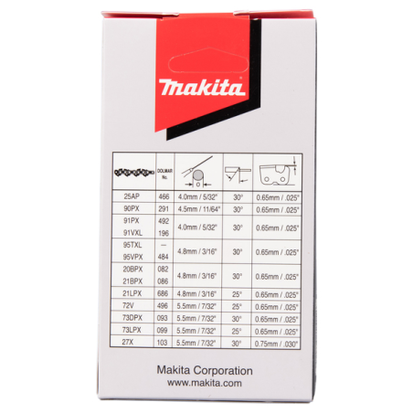 CHAINE TRONCONNEUSE MAK 95VPX 45CM 72MAIL - 191H24 6 - 0088381563109 - D'ORIGINE MAKITA