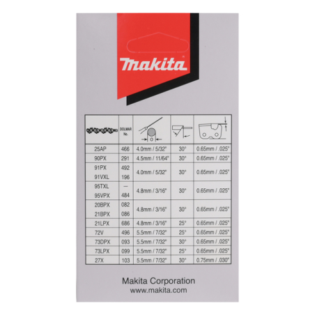 CHAINE TRONCONNEUSE MAK 21BPX 38CM 64MAIL - 191H29 6 - 0088381563154 - D'ORIGINE MAKITA