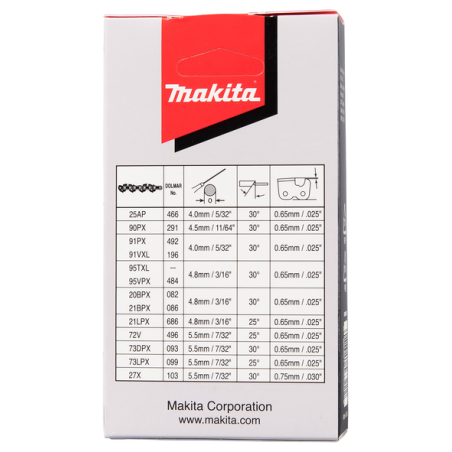CHAINE TRONCONNEUSE MAK 21LPX 45CM 72MAIL - 191H36 9 - 0088381563222 - D'ORIGINE MAKITA