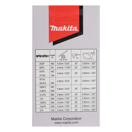CHAINE TRONCONNEUSE MAK 73LPX 40CM 60MAIL - 191H49 0 - 0088381563352 - D'ORIGINE MAKITA