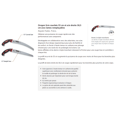 SCIE ARBORISTE A MAIN DROITE AVEC FOURREAU - 30.5 CM - - OREGON