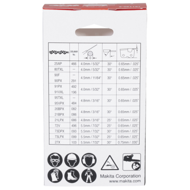 CHAINE 8TXL (300mm) - 191T90 5 - 0088381585088 - D'ORIGINE MAKITA