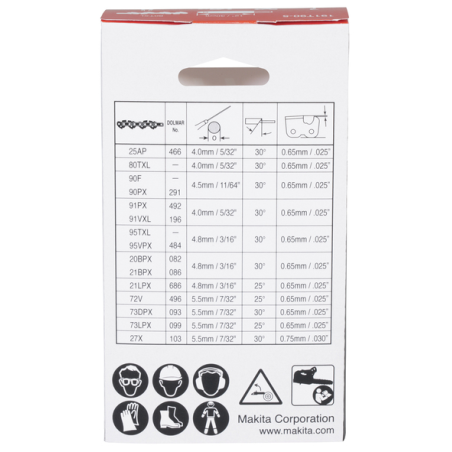CHAINE 8TXL (300mm) - 191T90 5 - 0088381585088 - D'ORIGINE MAKITA