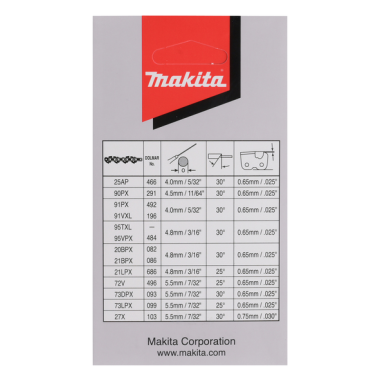 CHAINE TRONCONNEUSE .325'' 45CM 80TXL - 191X04 8 - 0088381590761 - D'ORIGINE MAKITA