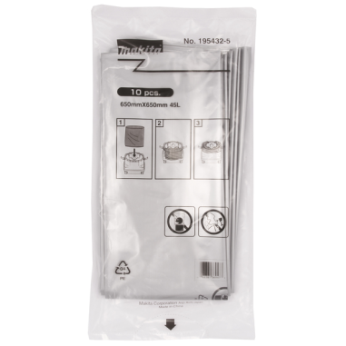 SACS JETABLES DECHETS (10 PCS) - 195432 5 - 0088381369473 - D'ORIGINE MAKITA