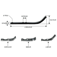 COUTEAU FRAISE GAUCHE B 185 mm 2