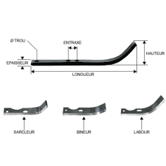 COUTEAU FRAISE DROIT B 185 mm 2