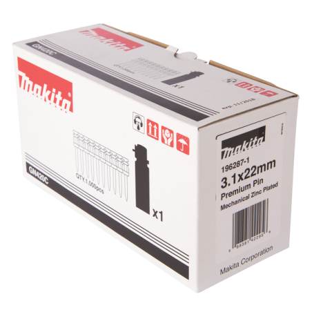 CLOUS BETON HC6 3,1X22MM (1000PCS + 1CART) / 196287 1 / 0088381422956 - D'ORIGINE MAKITA