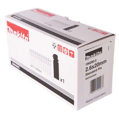 CLOUS BETON C6 2,6X20MM (1000PCS + 1CART) / 196290 2 / 3240890909626 - D'ORIGINE MAKITA