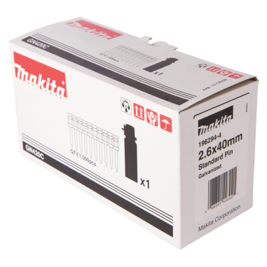 CLOUS BETON C6 2,6X40MM (1000PCS + 1CART) / 196294 4 / 0088381423021 - D'ORIGINE MAKITA