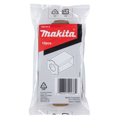 FILTRE PAPIER ANTI BACTERIEN X10 / 198744 5 / 0088381490382 - D'ORIGINE MAKITA