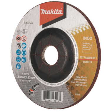 MEULE INOX 125X6 WA36N 2,5G - A 80656 - 0088381139168 - D'ORIGINE MAKITA MEULE INOX 125X6 WA36N 2,5G - A 80656 - 0088381139168 - D'ORIGINE MAKITA