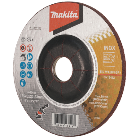 MEULE INOX 125X6 WA36N 2,5G - A 80656 - 0088381139168 - D'ORIGINE MAKITA MEULE INOX 125X6 WA36N 2,5G - A 80656 - 0088381139168 - D'ORIGINE MAKITA