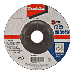 MEULE A EBARBER METAL 125X6X22,23 MM A36P - A 80933 - 0088381141031 - D'ORIGINE MAKITA
